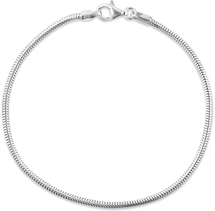 Heather Needham Silver 925 Sterling Silver 1.9 mm Snake Chain Bracelet Length 7'' Inch Gift Boxed 3101/7