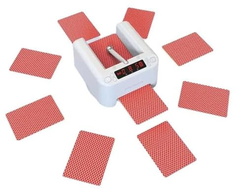 Kartenhändler-Maschine, vollautomatischer Poker-Kartenhändler, tragbares, um 360° drehbares Kartensplitting, universelles Anti-Cheating-Spielkarten-Handelstool, LED-Anzeigebildschirm, Spiele mit 1–8 (