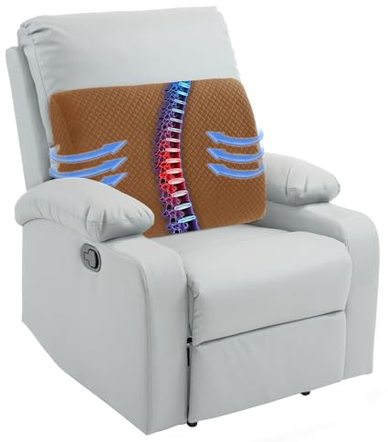 HOMBYS Lumbar Support Pillow for Recliner Chair, Memory Foam Back Support Cushion for Elderly,Extra Large Lumbar Support Pillow,Thick Backrest for Home Reading (Coffee, 20“x13.5x5)