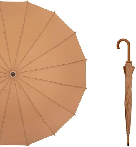 DRMEE Regenschirm Sturmfest Golfschirm mit J-Griff, automatische Öffnung, Winddicht, 40 Zoll, belüftet, klassischer Stockschirm für Regen und Wind Umbrella Schirm(C)