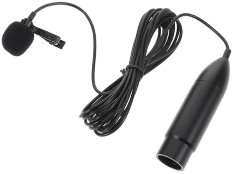 Abaodam Tragbares Schwarzes Lavaliermikrofon mit 48v XLR Dreipolanschluss | Metall, Sponge und Kunststoff, für Reden und Live Übertragungen, Leicht und Zuverlässig