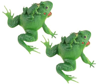 VICASKY 2stücke Mini-Modell Grüne Frösche Deko-Frosch Frosch-Ornament Simulierte Frösche Tierspielzeug Zum Sammeln Für Junge Mädchen Garten Ornament Heim Dekoration