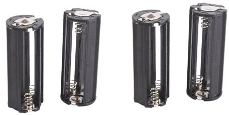 Lot de 4 supports de piles cylindriques en plastique pour 3 piles AAA Noir