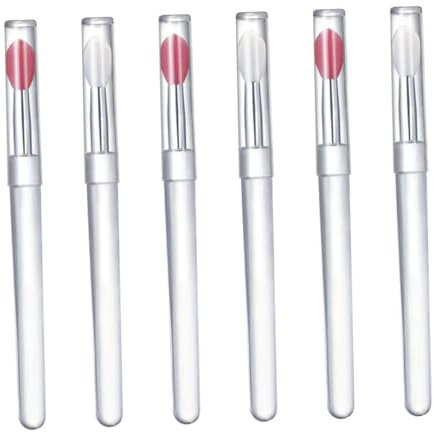 DRESSOOS 6stücke Silikon-lippenstiftpinsel Mit Deckel Für Lippenmasken Applikatoren Zum Schminken Make-up-tool Lippenpinsel Lidschattenpinsel