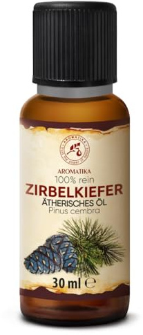Zirbelkiefer Ätherisches Öl 30 ml - Pinus Cembra - Reines ätherisches Zirbenöl - für Diffusers und Duftlampen - Frisches Aroma - Aromakerze - Seife - Zirbenduft - Lufterfrischer