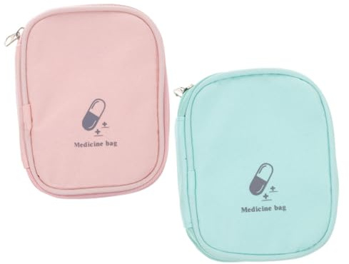 Healeved 2stücke Medizinbeutel mit Reißverschluss Tragbare Tasche für Camping und Reisen als Erste-hilfe-tasche für Wanderungen und Outdoor-aktivitäten