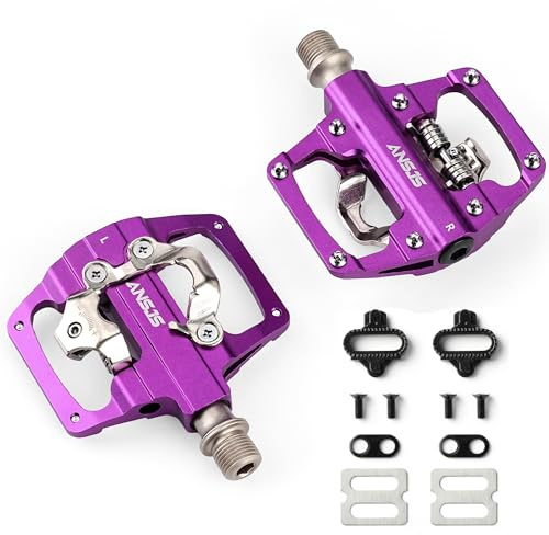 Pedali per mountain bike, piattaforma piatta per bicicletta, compatibili con SPD Mountain Bike a doppia funzione, sigillati, senza clip, in alluminio da 9/16, con tacchetti, per strada, MTB, mountain