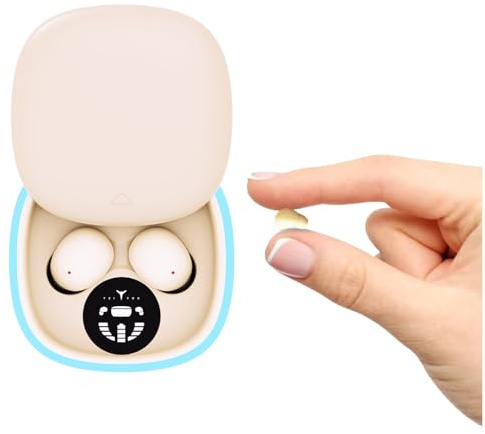 Xmenha Mini Écouteurs de Sommeil Écouteurs Oreillette Invisible Sommeil Waterproof étanche Sport Confortable en Anti Bruit avec Micro & Réduction du Bruit Léger à Porter Contrôle d'appuyer de Toucher