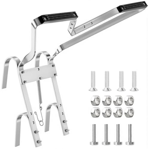 Heavy Duty Aluminum Ladder Standoff - V-Shaped Ladder Stabilizer with Anti-Slip Rubber Bumper, Universal Fit for Most Ladders, Durable & Easy to Use Ladder Accessory