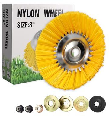 LADAMI Nylon-Unkrautbürste für Motorsense,Wildkrautbürste 200 mm x 25,4 mm Bohrung,Nylon-Borsten für Freischneider,Nylonbürste Profi Unkrautbürste für effektiven Unkrautentfernung Moosentfernung