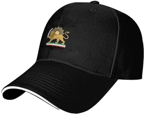 Majestic Iran Lion Motiv Snapback - Fukttransporterande sportkläder, ventilationsnätvisir | Slitstark 61 cm diameter Huvudbonad Kvinna Man Träning Fitness Jogging Cykling Mete Vandring Resescen