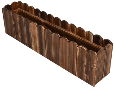 Maceta de Madera Estilo Rústico, Cubo Rectangular para Flores, Organizador, Caja de Almacenamiento de Madera, Contenedor de Plantas Artesanales para B, pequeño