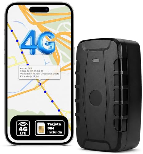 4G Traceur GPS sans Abonnement 20000mah Traceur Voiture avec Carte Sim Tracker GPS Suivi en Temps Réel Autonomie Très Longue De La Batterie Installation Magnétique Suivi Historique 6 Mois App Gratuit