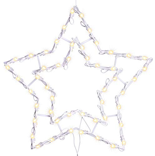 Weihnachtsstern 50 LED warm weiß Fensterbild Fensterschmuck Weihnachtsdeko Außendeko Fensterlicht Fensterstern Dekostern Leuchtstern Adventsstern