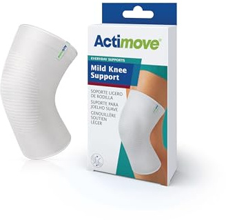 Actimove Everyday Supports Mild Knee Support - Mild Support, Lightweight, Easy to Apply for Slightly Swollen and Aching Knees – White, Medium