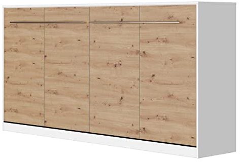 SMARTBett Schrankbett Standard 90x200 120x200 140x200 160x200 Bettschrank Wandbett Weiss/Wildeiche 90 Horizontal