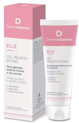 Dermovitamina Elle Gel Intimo Prurito - Tratta Prurito, Bruciore e Arrossamenti - Per Zona Genitale ed Anale Esterna - Con Aloe Vera, Malva e Camomilla - Azione Intensiva, Sollievo Immediato - 30 ml