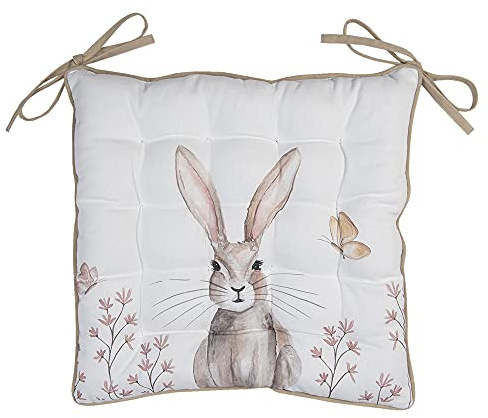 Clayre & Eef Stuhlkissen mit Schaumstoff 40x40 cm beige REB29