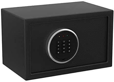 BASI Elektronik Möbel-Tresor mit Zahlencode-Schloss | Zahlencode-Safe | kompakter Möbel-Safe | Stahlgehäuse | Batteriebetrieben