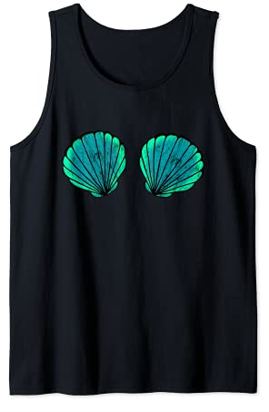 Nixe Meerjungfrau Muschel Nixen Bikini BH Strand Kostüm Tank Top