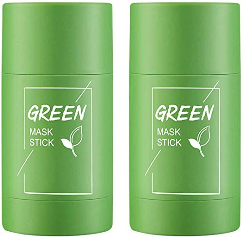 Green Tea Purifying Clay Stick Mask,Green Mask Stick, Green Tea Mask, Green Tea Cleansing Mask For Moisturizes Improves Skin, Oil Control, Green Tea Mask For Face, All Skin Types Men Women(2Pcs Green)
