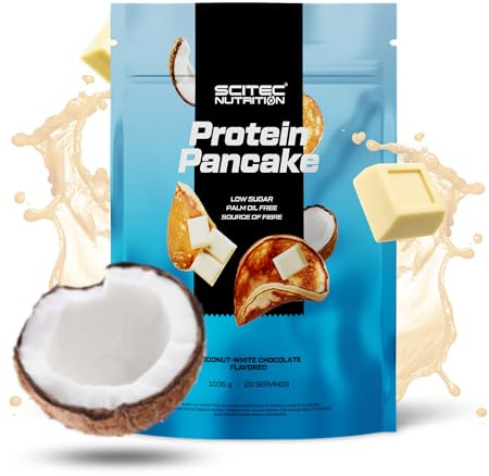 Scitec Nutrition Protein Pancake - Proteinreiche Pfannkuchenmischung | Hafermehlbasis - Molken-, Milch- & Eiprotein - Ballaststoffreich - Palmölfrei - 1036 g, Kokos-weiße Schokolade