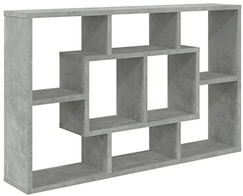 vidaXL Mensola a Muro Grigio Cemento 85x16x52,5cm in Legno Multistrato