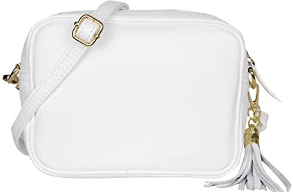 AMBRA Moda GLX8 - Damen Handtasche Umhängetasche Schultertasche Handytasche aus genarbtem Rindsleder