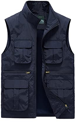 Btmpmcs Gilet da Pesca da Uomo All'aperto Giacca Multi-Tasca Senza Maniche Leggero Traspirante Panciotto Asciugatura Rapida Casual Campeggio Fotografia Caccia Giubbotto da Lavoro