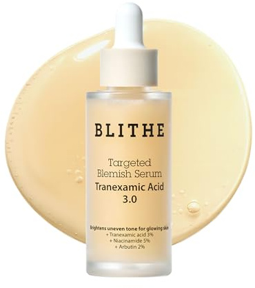 BLITHE Niacinamide 5% + Tranexamic Acid 3% Serum - Koreanischer Dunkle Flecken Korrektor, Gesicht Aufhellend, Vitamin B3, Hautberuhigendes Cica & Allantoin, Arbutin (30ml)