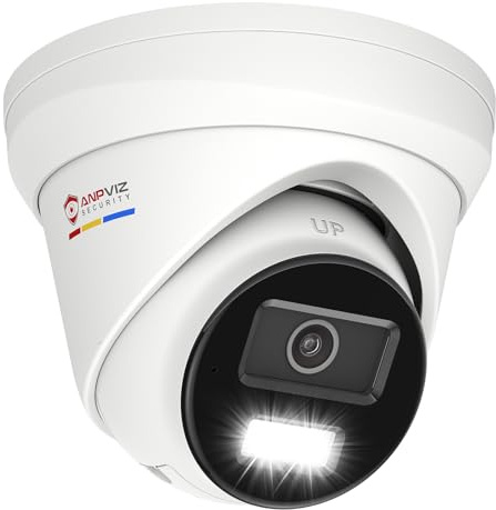 Anpviz 4K PoE IP Camera Outdoor, 8MP Smart Dual Light Turret Camera, Human/Vehicle Detection, 2.8mm Lens Wide Angle, Full Metal Housing, Built-in Mic, 120dB WDR, IP67, No Adapter, IPC-D3083WD-S
