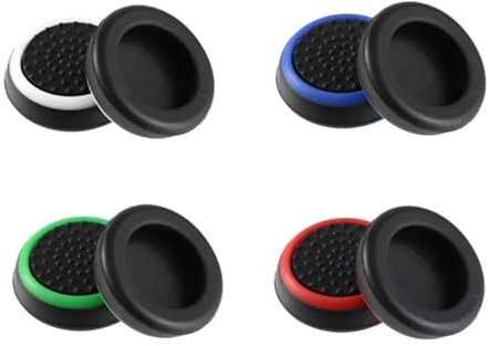 CABLEPELADO Cubierta Joystick, Grips para Joystick, Fundas para thumbstick, Tapas para Joystick, Joystick Thumb Stick, Compatible con PS5，PS4, Xbox 360, PS3, Silicona, Colores Variados, 4 Pares
