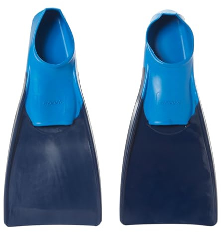 Sporti Adult-Kids Short Swim Fins, Floating Fin for Swimming & Snorkeling, Swim Flippers for Training - NavyBlue - Toddler 11-12
