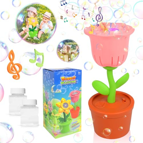 Seifenblasenmaschine, Seifenblasenmaschine Kinder mit Lichtern und Musik, Elektronische Seifenblasenpistole mit Seifenblasenlösung, Outdoor Seifenblasen Kinder Geschenk Geburtstag Party Hochzeit