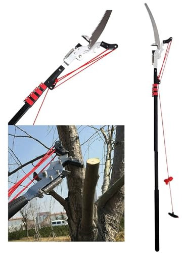 DEMCAY Ausziehbare Baum-Hochentaster, Teleskop-Hochentaster, ausziehbare Teleskop-Hochentaster for den Landschaftsbau, Baumsäge, Hochentaster mit großer Reichweite for Sägen und Scheren (Size : 18FT)