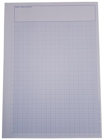 Millimeterpapier Block A4 hellblau, 50 Blatt, 80g, mit Lineal
