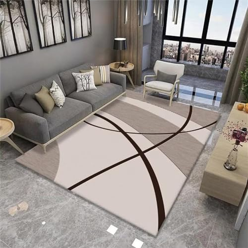 RUGMRZ Teppich Badezimmer Auslegware Teppichboden Linie Dekoration Helle Farbe Sofa Schlafzimmer Waschbar Anti-Fouling Webteppich 60X120CM