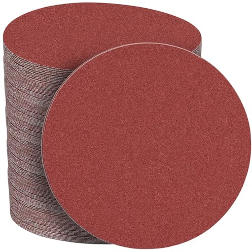 STEBRUAM 50 stycken slippapper 150 mm kardborreband 180 korn inget hål 15 cm slipskivor set för excenterslipmaskin