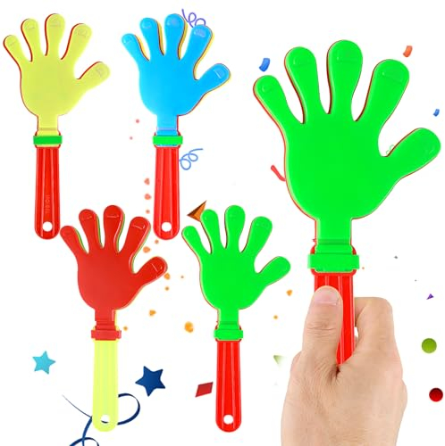 Piriuuo 4 badajos de mano, badajos de mano, badajos de plástico, badajos de mano, accesorios para hacer ruido, varios aplausos para accesorios de fiesta de concierto