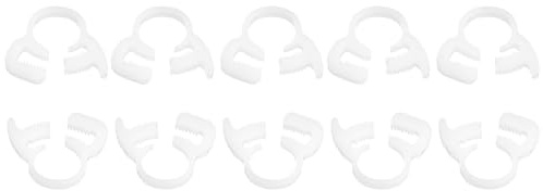 QUARKZMAN 20 Stück Schlauchschellen, 7,6-8,5mm Innendurchmesser Kunststoff Klemmsdoppel Greifendechellen Schlauch Reparaturset Doppel Greifende - Weiß