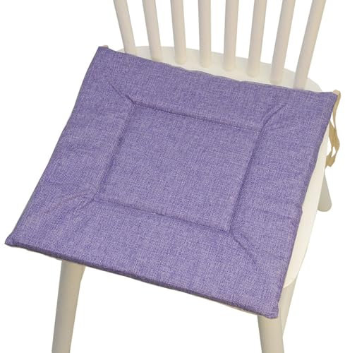 Wttfc Lila,6 Pack,Stuhlkissen für Stühle/Bänke, 40x40cm Quadrat Sitzkissen Stuhl für Haus und Garten, Stuhlauflage mit Anti-Rutsch Unterseite und Krawatten, Sitzpolster für Indoor & Outdoor
