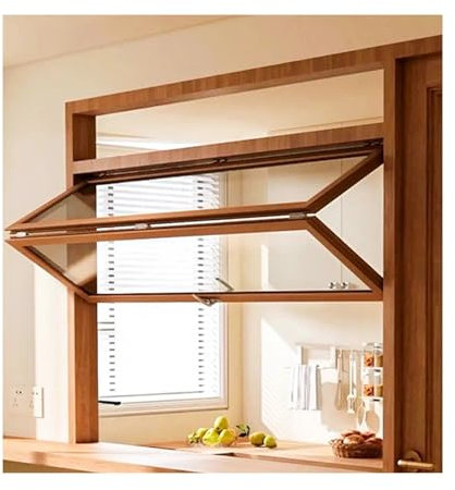LVLDAWA Kellerfenster, Manuell Einziehbares Markisenfenster Aus Aluminiumlegierung, Servicefenster Für Imbisswagen Bis Zu 40 ° Für Die Küchendekoration(50x100cm)