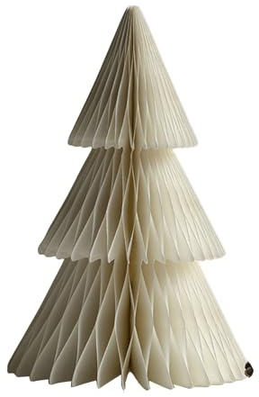 Wabenpapier Weihnachtsbaum Weihnachten Party Tischdeko Mini Weihnachtsbaum Wabendekorationen Weihnachten Party Supplies Weihnachtsdekorationen Indoor Outdoor Beige (30 cm)