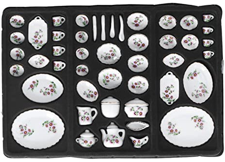 Tbest Juego de Tazas de té de Cerámica en Miniatura, Juguete de Taza de té de Casa de Muñecas para Casa de Muñecas DIY con Forma Vívida Pintada a Mano, Buenas Miniaturas Decorativas