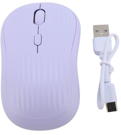 Yanmis Souris de Voyage sans Fil, 2,4 G +, Double Mode, Rechargeable, Silencieuse, Souris Optique USB Portable avec 3 Niveaux de DPI Réglables, pour Ordinateur Portable, PC (Violet)