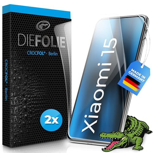 Crocfol DIEFOLIE für Xiaomi 15 [2 St.] selbstheilende Premium Langzeit Schutzfolie Made in Germany (Case-Friendly)