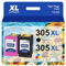 305 XL Kompatibel für HP 305 Druckerpatronen XL Set/für Deskjet 2710, 2720, 2721, 2724/ Deskjet Plus 4100 4110 4120 4130 / Envy 6010, 6022, 6030, 6032/ Pro 6420, 6430, 6432 【305XL Große Kapazität】