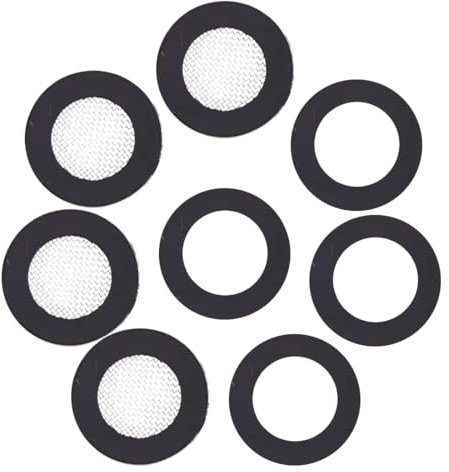 JEYORZY Paquete de 4 Juntas de Filtro para Cabezal de Ducha de 3/4 y Paquete de 4 Arandelas de Goma, Crea un Sello para Evitar Fugas, para Cabezal de Ducha Fijo de 1/2/Manguera de Ducha de Mano