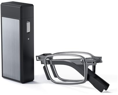 Missfive Langlebige leichte Faltbare Lesebrille mit Brillenetui Herren Damen, Stabile Blaulichtfilter lesebrille faltbar, kompakt Computerarbeit Klapp-Lesebrille, Etui taschentauglich, schwarz +2.0