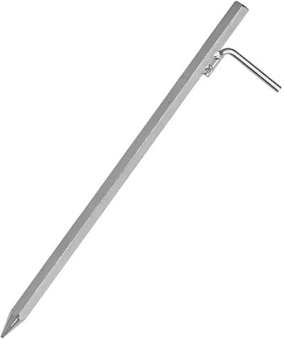 Ancrage au sol 1 pièce 40 cm avec crochet en L en acier galvanisé – Piquet robuste pour une fixation sûre des tentes, pavillons et bâches – Idéal pour les surfaces dures et le camping